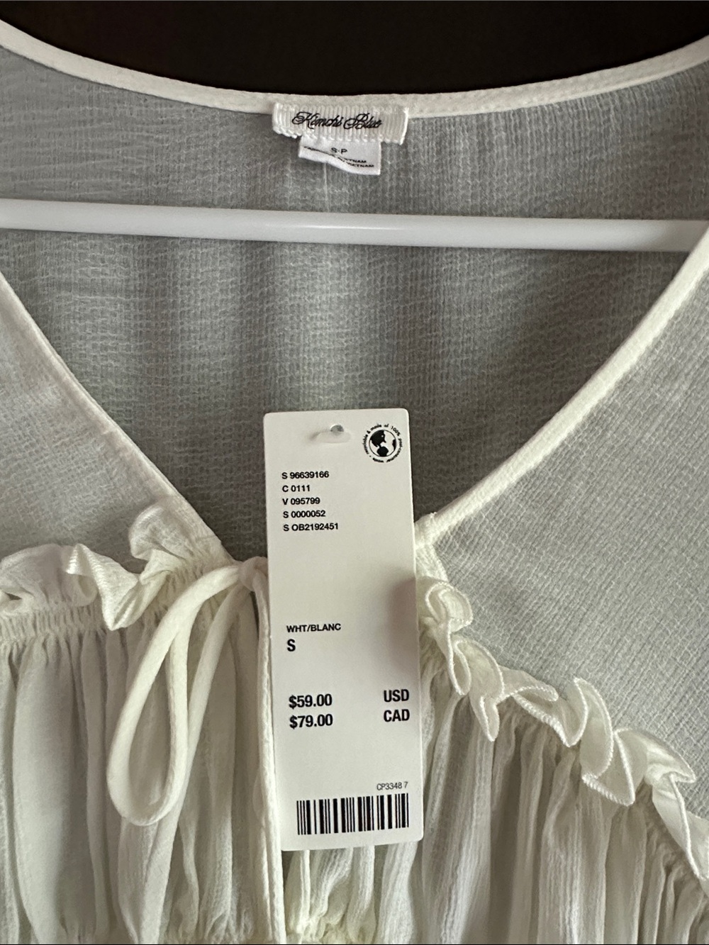 Urban Outfitters Cream Ruffle Tie-Front Peasant Blouse - Picture 2 of 9